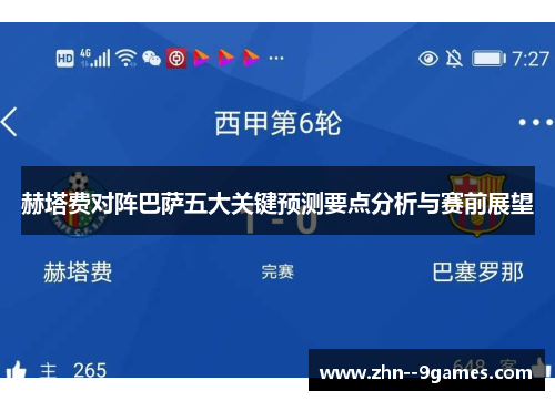 赫塔费对阵巴萨五大关键预测要点分析与赛前展望